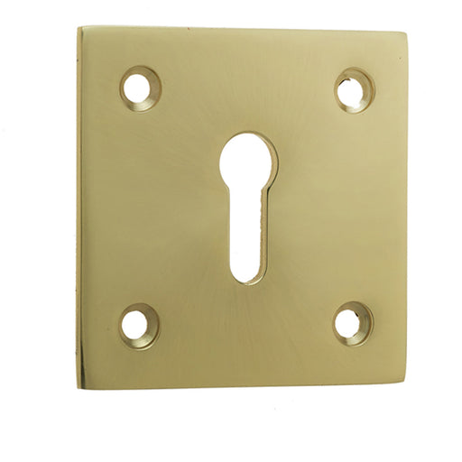 Square Polished Brass Door Escutcheon 50x50mm Elegant Finishes Hole Cover