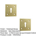 PACK Square Polished Brass Door Escutcheon 50x50mm Elegant Finishes Hole Cover (1)-1