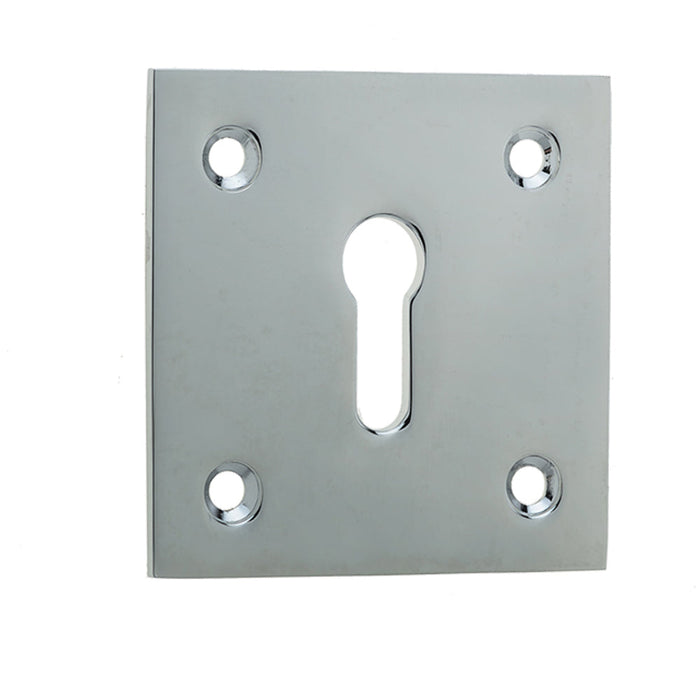 Square Polished Chrome Door Escutcheon 50x50mm Modern Interiors Hole Cover