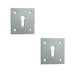 PACK Square Polished Chrome Door Escutcheon 50x50mm Modern Interiors Hole Cover (1)