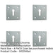 PACK Square Polished Chrome Door Escutcheon 50x50mm Modern Interiors Hole Cover-1
