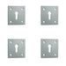 PACK Square Polished Chrome Door Escutcheon 50x50mm Modern Interiors Hole Cover
