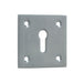 Satin Chrome Square Door Escutcheon 50x50mm Enhanced Security Hole Cover