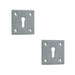 PACK Satin Chrome Square Door Escutcheon 50x50mm Enhanced Security Hole Cover (1)