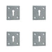 PACK Satin Chrome Square Door Escutcheon 50x50mm Enhanced Security Hole Cover