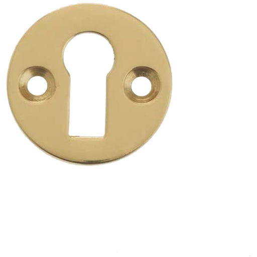 Polished Brass Round Escutcheon 32mm Standard Keyway Hole Cover