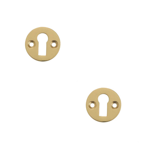 PACK Polished Brass Round Escutcheon 32mm Standard Keyway Hole Cover (1)