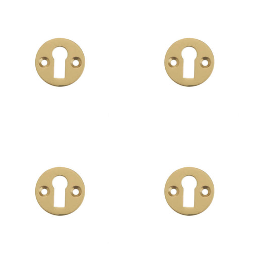 PACK Polished Brass Round Escutcheon 32mm Standard Keyway Hole Cover