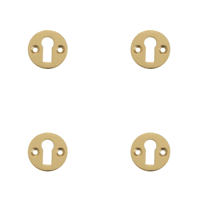 PACK Polished Brass Round Escutcheon 32mm Standard Keyway Hole Cover