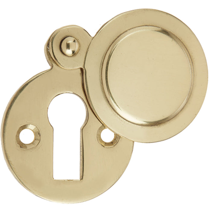 32mm Polished Brass Round Door Escutcheon Stylish Finish Hole Cover