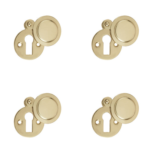 PACK 32mm Polished Brass Round Door Escutcheon Stylish Finish Hole Cover