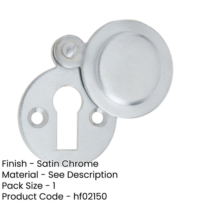 Satin Chrome Round Covered Escutcheon 32mm Elegant Interiors Hole Cover-1