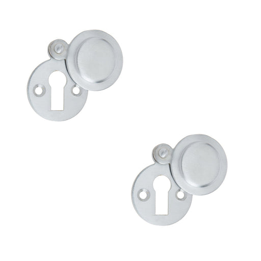 PACK Satin Chrome Round Covered Escutcheon 32mm Elegant Interiors Hole Cover (1)