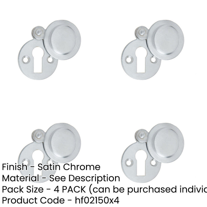PACK Satin Chrome Round Covered Escutcheon 32mm Elegant Interiors Hole Cover-1