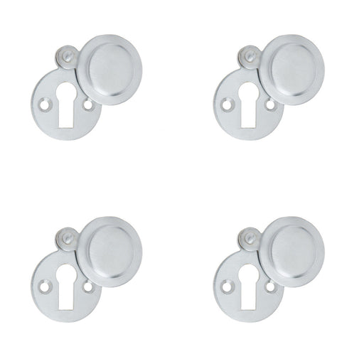 PACK Satin Chrome Round Covered Escutcheon 32mm Elegant Interiors Hole Cover