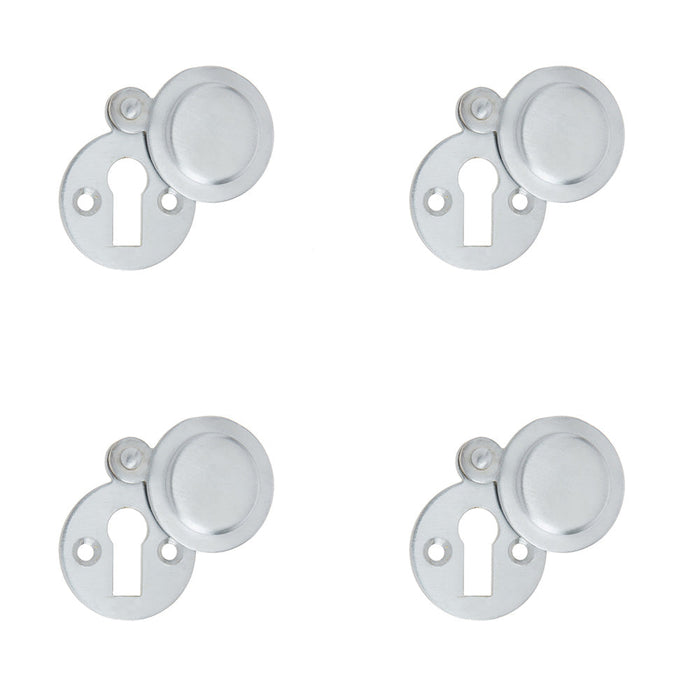 PACK Satin Chrome Round Covered Escutcheon 32mm Elegant Interiors Hole Cover