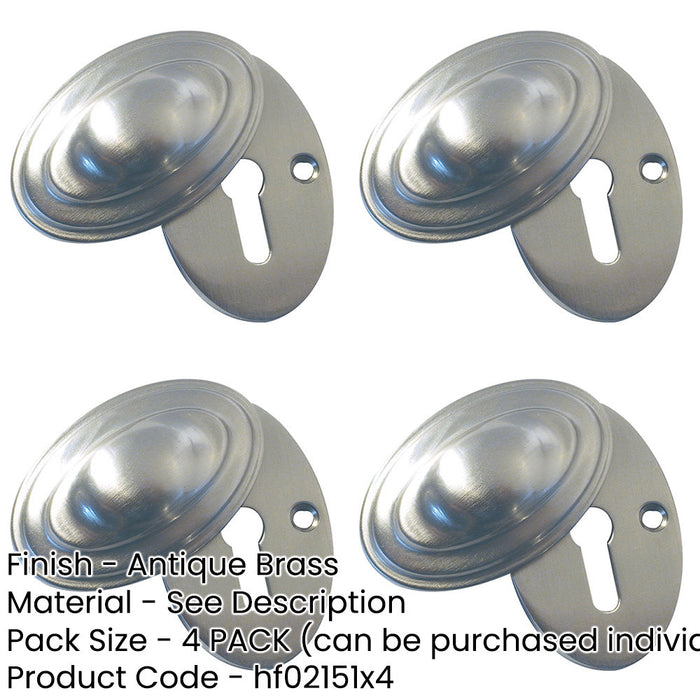PACK Antique Brass Lined Oval Escutcheon 36x55mm Enhanced Door Aesthetics Hole Cover-1
