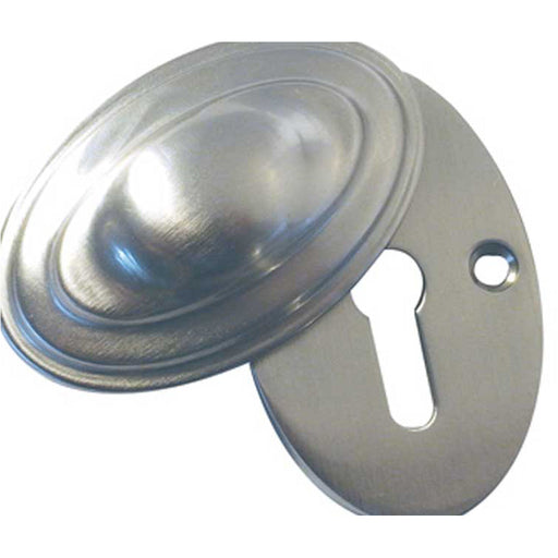 Satin Nickel Lined Oval Covered Escutcheon 36x55mm Durable Stylish Hole Cover