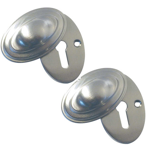 PACK Satin Nickel Lined Oval Covered Escutcheon 36x55mm Durable Stylish Hole Cover (1)