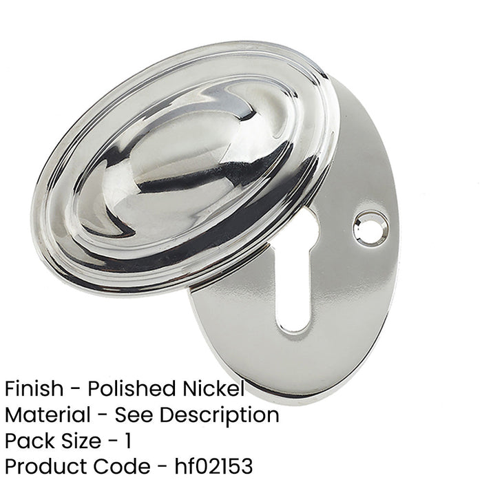 Premium Polished Nickel Lined Oval Escutcheon 36x55mm Elegant Home Décor Hole Cover-1