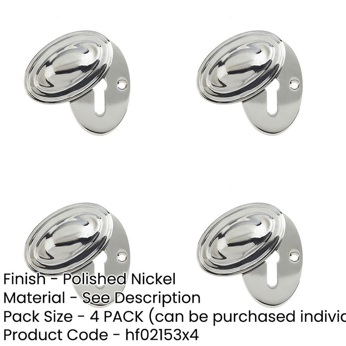 PACK Premium Polished Nickel Lined Oval Escutcheon 36x55mm Elegant Home Décor Hole Cover-1
