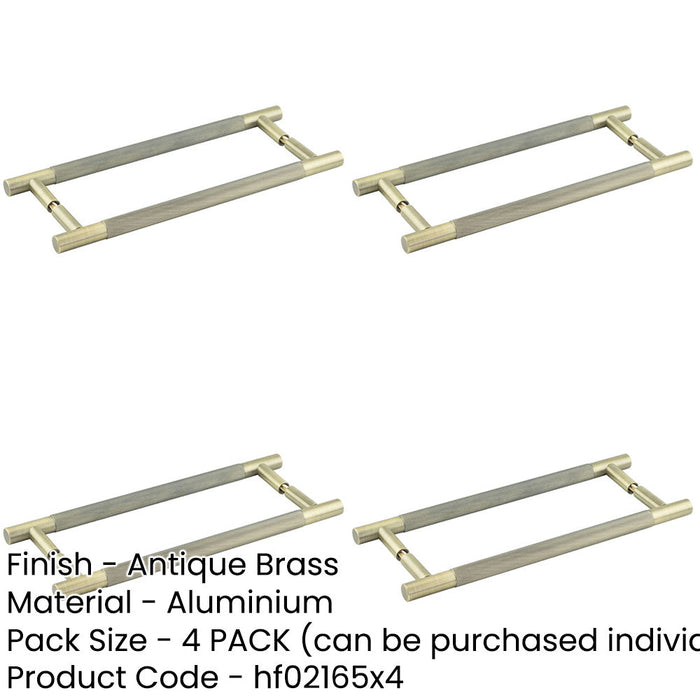 PACK Antique Brass Pull Handle 300mm Back Back Premium Quality Door Handle-1