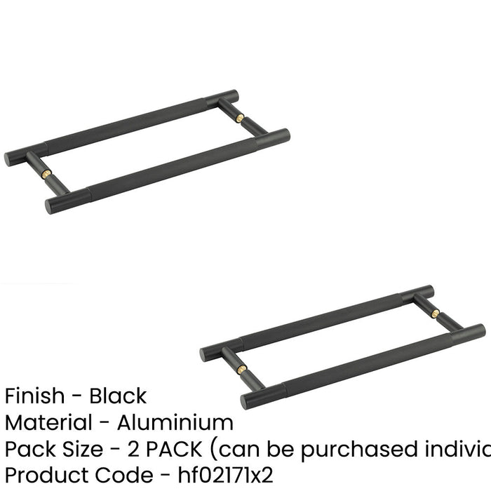 PACK Durable 300mm Black Back Back Pull Handle Doors Door Handle (1)-1