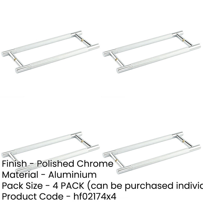 PACK 300mm Polished Chrome Pull Handle Back Back Style Door Handle-1