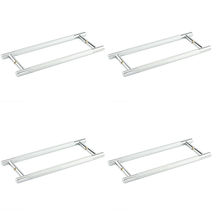 PACK 300mm Polished Chrome Pull Handle Back Back Style Door Handle