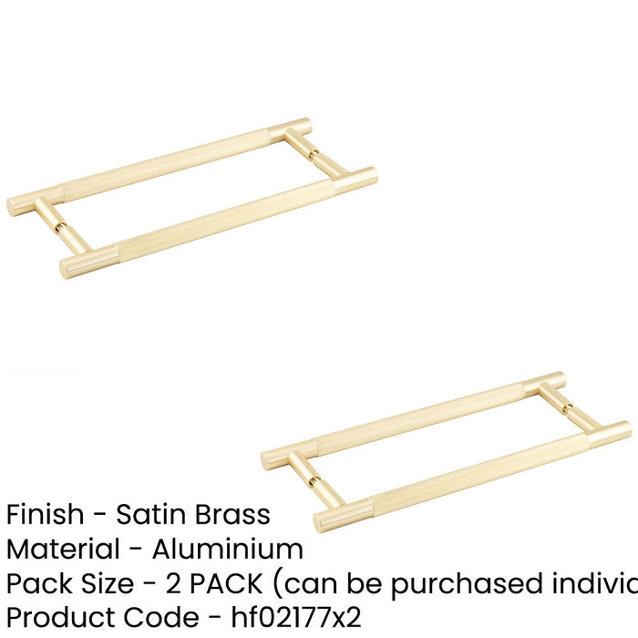 PACK 300mm Satin Brass Pull Handle Doors Back Back Design Door Handle (1)-1