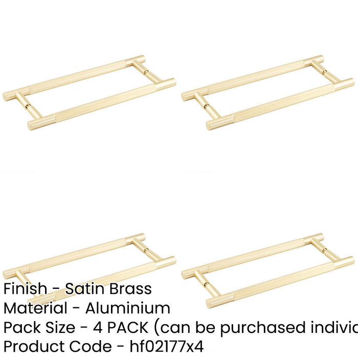 PACK 300mm Satin Brass Pull Handle Doors Back Back Design Door Handle-1