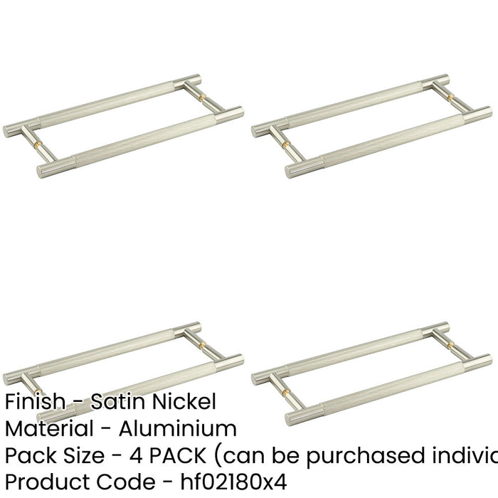 PACK 300mm Satin Nickel Pull Handle Back Back Design Door Handle-1