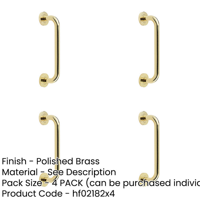 PACK Premium Polished Brass Pull Handle 225x19mm Elegant Furnishings Door Handle-1