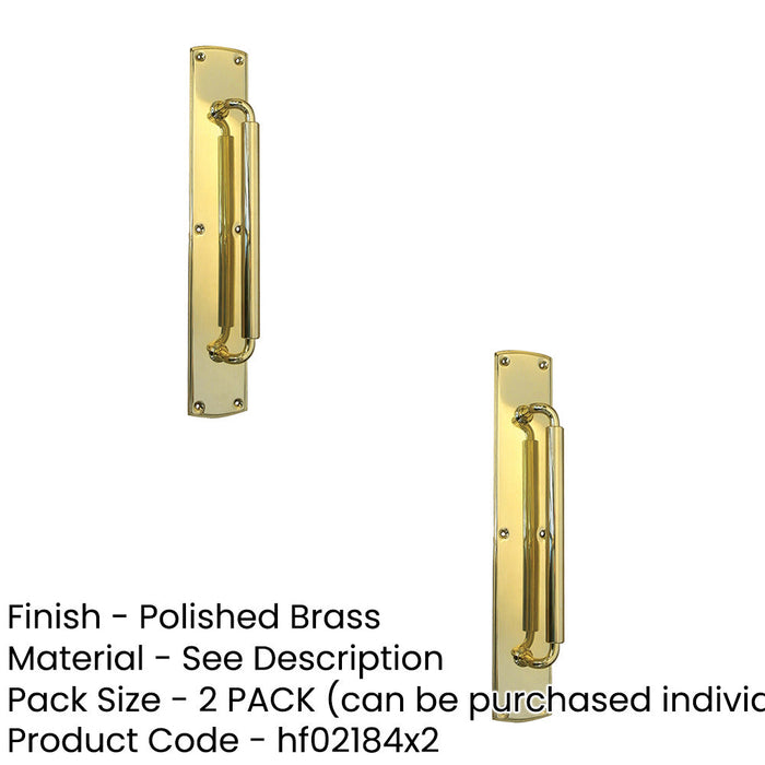 PACK 390mm Polished Brass Pull Handle Doors Cabinets Door Handle (1)-1