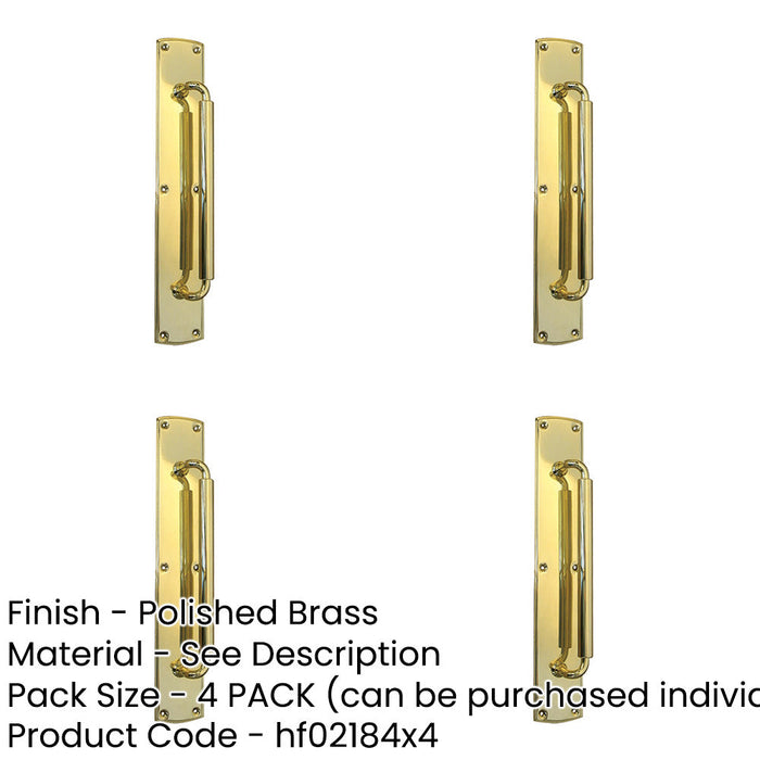 PACK 390mm Polished Brass Pull Handle Doors Cabinets Door Handle-1