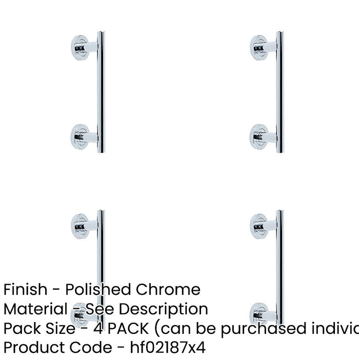 PACK Polished Chrome Pull Handle 225mm Modern Doors Door Handle-1