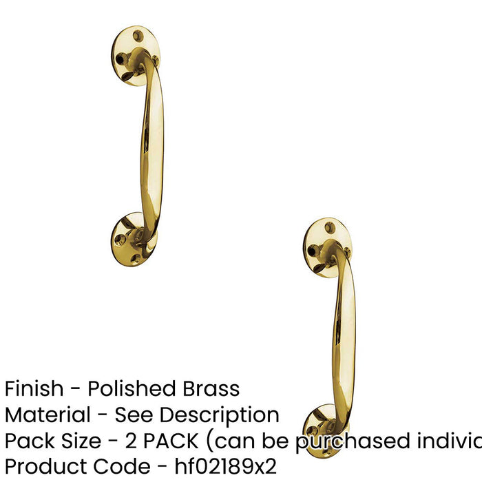 PACK Elegant Shape Pull Handle Polished Brass 152mm Door Handle (1)-1