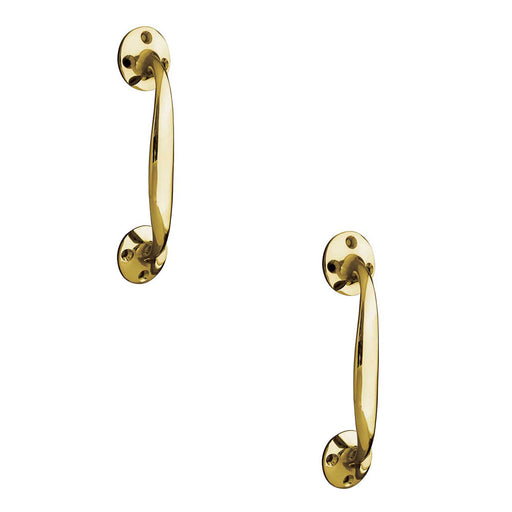 PACK Elegant Shape Pull Handle Polished Brass 152mm Door Handle (1)