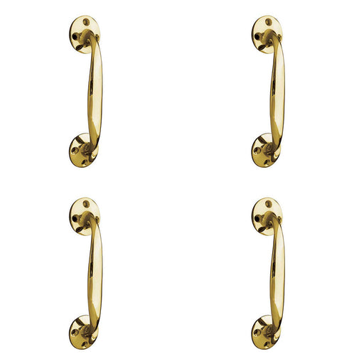 PACK Elegant Shape Pull Handle Polished Brass 152mm Door Handle