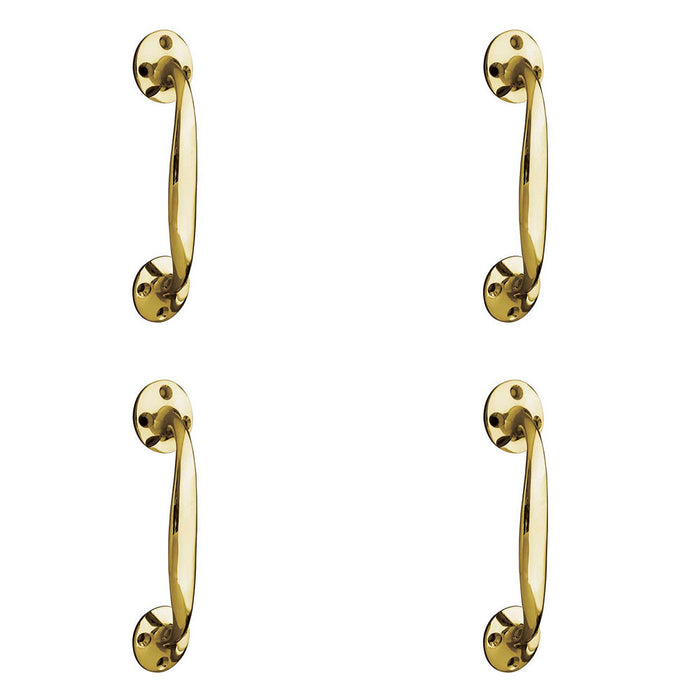 PACK Elegant Shape Pull Handle Polished Brass 152mm Door Handle