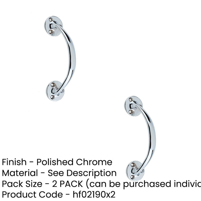 PACK Elegant Shape Pull Handle Polished Chrome 152mm Door Handle (1)-1
