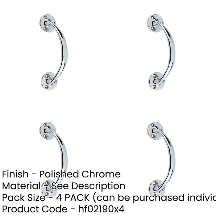 PACK Elegant Shape Pull Handle Polished Chrome 152mm Door Handle-1