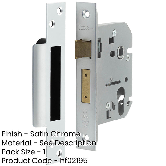 Secure Euro Profile Sashlocks Satin Chrome 76mm Doors Lock-1