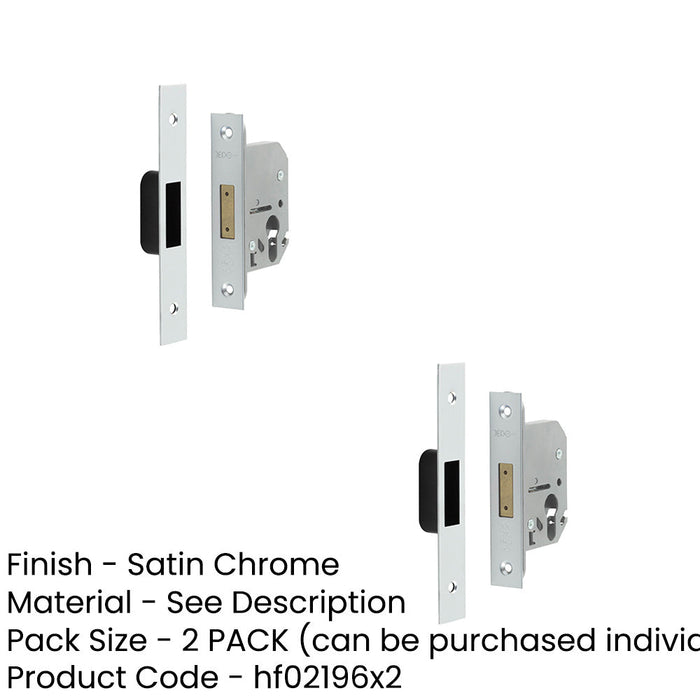 PACK Secure Euro Profile Deadlocks 65mm Satin Chrome Ultimate Protection Lock-1