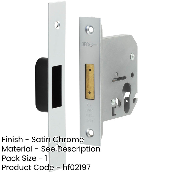Premium Euro Profile Deadlocks Enhanced Security 76mm Satin Chrome Lock-1