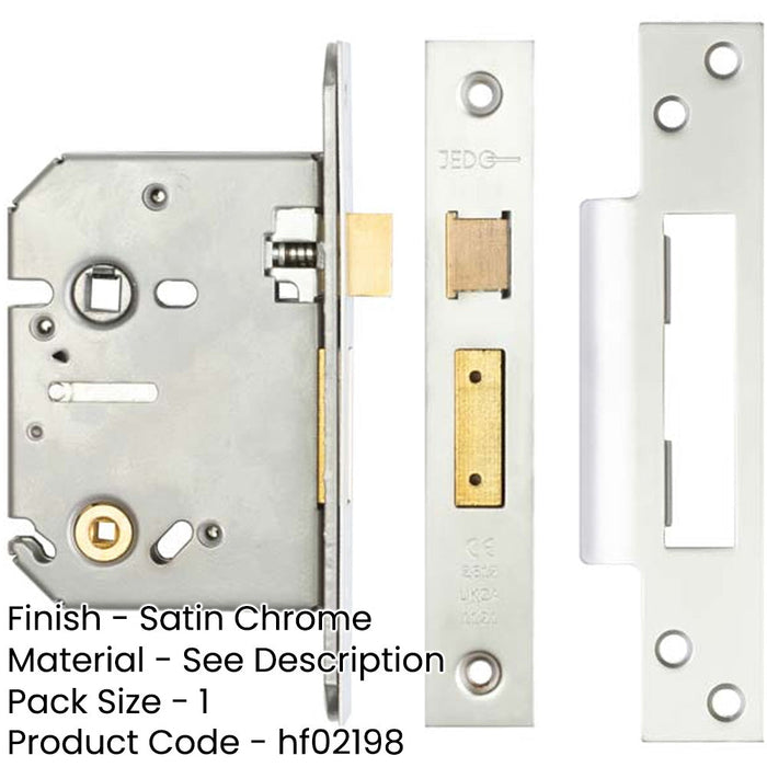 Premium 76mm Satin Chrome Bathroom Locks Enhanced Security Lock-1