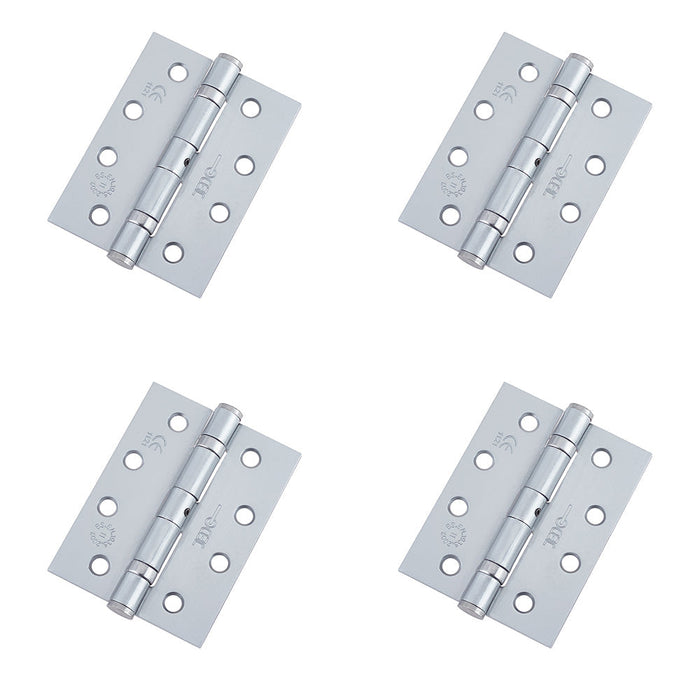 PACK Durable Grade Satin Chrome Steel Ball Bearing Hinge 102x76mm Heavy-Duty Doors Door Hinges