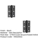 PACK Premium Grade Steel Ball Bearing Hinge 76x50mm Elegant Matt Black Finish Door Hinges (1)-1