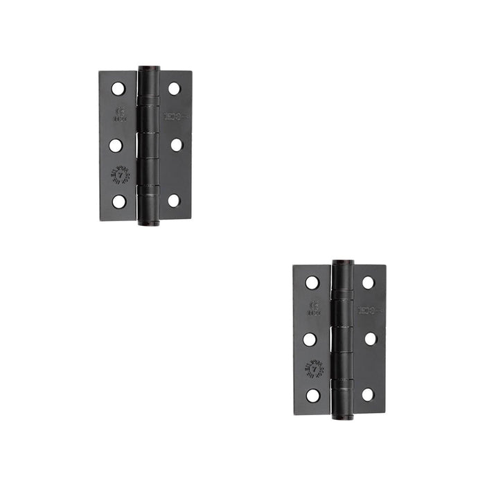 PACK Premium Grade Steel Ball Bearing Hinge 76x50mm Elegant Matt Black Finish Door Hinges (1)