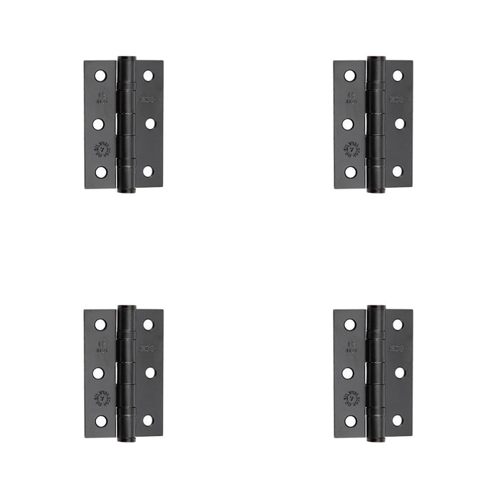 PACK Premium Grade Steel Ball Bearing Hinge 76x50mm Elegant Matt Black Finish Door Hinges